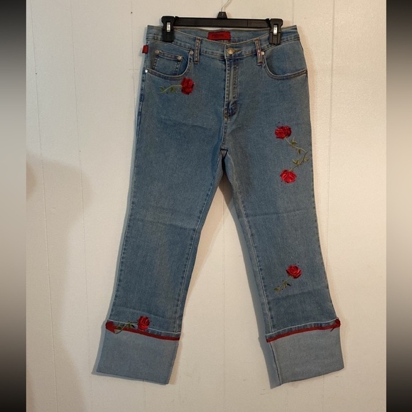 NWOT Vintage Empathy Embroidered Jeans size 8 - Picture 1 of 11